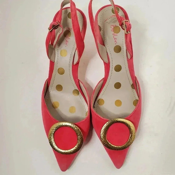 Boden Pink Suede Heels 38 - Picture 6 of 8